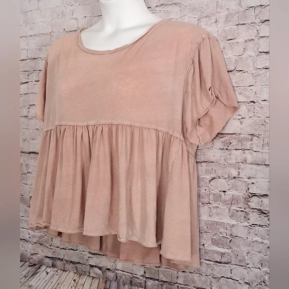 We The Free Babydoll Top 100% Cotton Large Blush - Picture 4 of 14